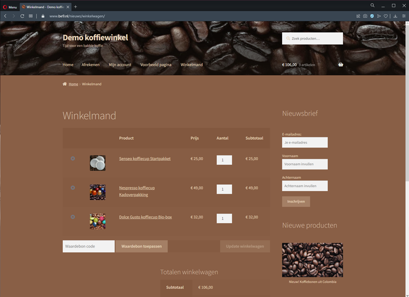 Koffie website