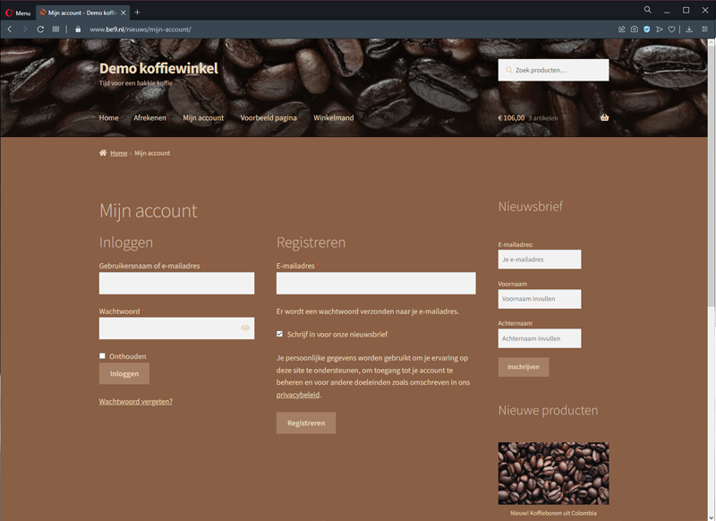 Koffie website