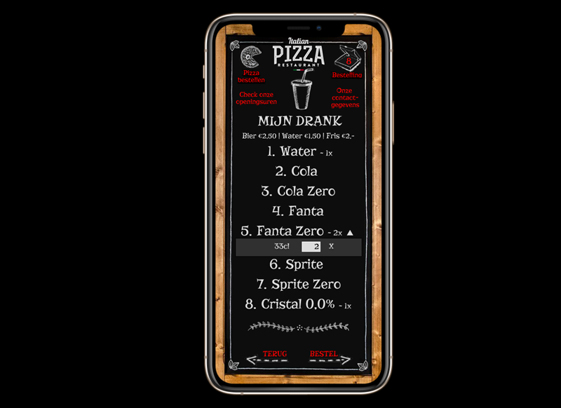 Pizza app op iPhone