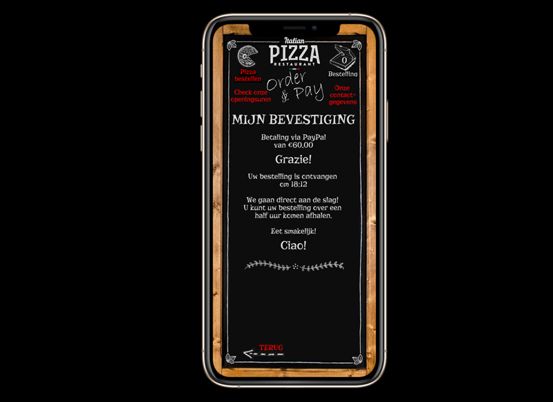 Pizza app op iPhone